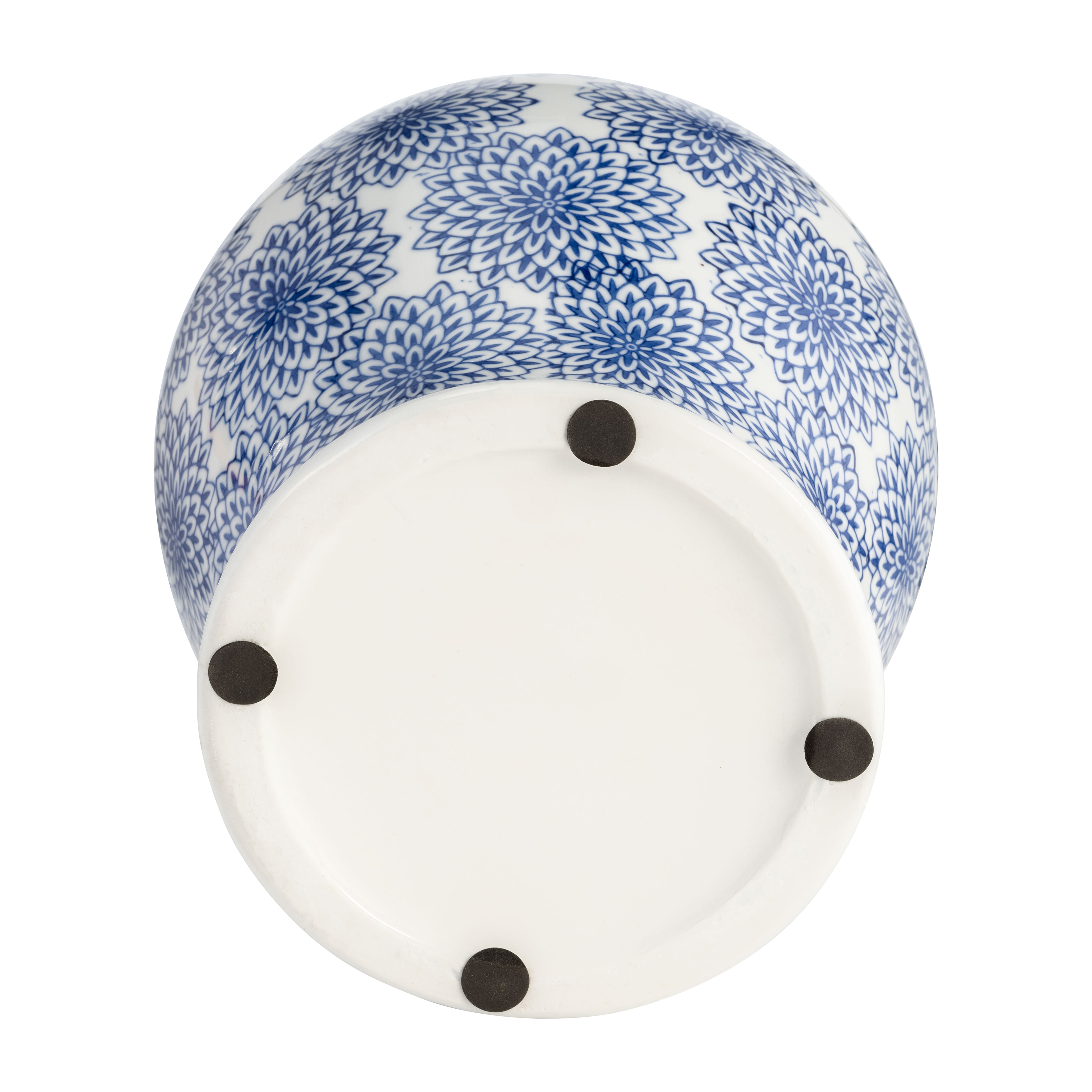 Sagebrook - 14" Temple Jar with Dalhia Flower in Blue/White