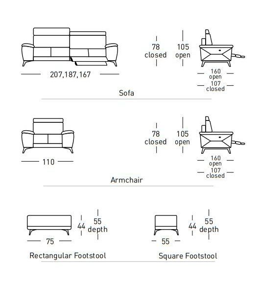 Satis Glide Sofa 187