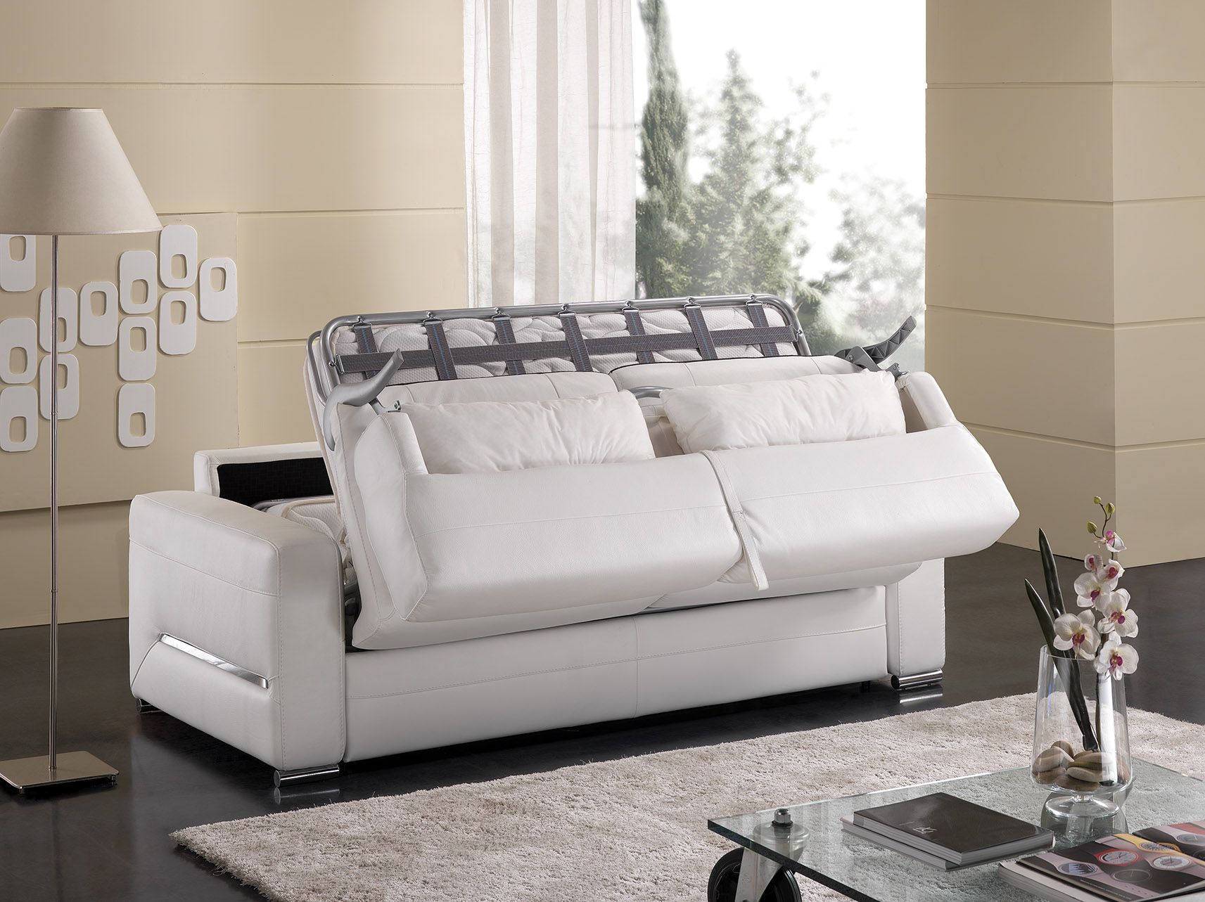 Satis Clio Sofa Bed Mattress 160, Cat. B Leather