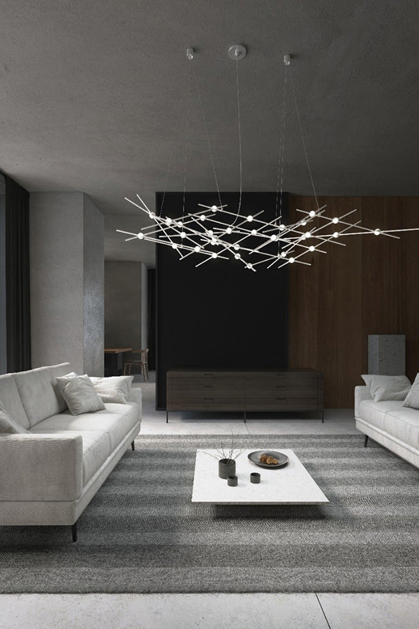 Sonneman Constellation Ursa Chandelier - Satin Nickel, Major, Clear Faceted Acrylic Lens, 3000K