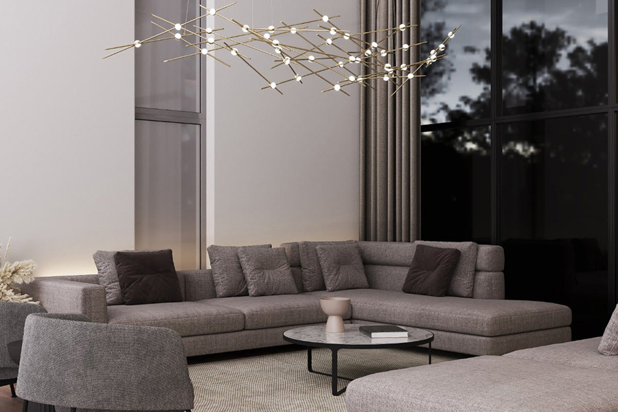 Sonneman Constellation Ursa Chandelier - Satin Brass, Major, White Optical Acrylic Lens, 2700K