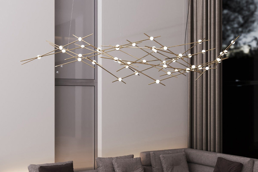 Sonneman Constellation Ursa Chandelier - Satin Brass, Major, White Optical Acrylic Lens, 2700K