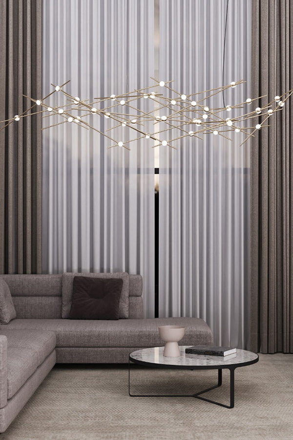 Sonneman Constellation Ursa Chandelier - Satin Brass, Major, White Optical Acrylic Lens, 2700K
