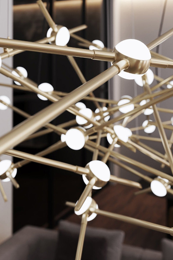 Sonneman Constellation Ursa Chandelier - Satin Brass, Major, White Optical Acrylic Lens, 2700K