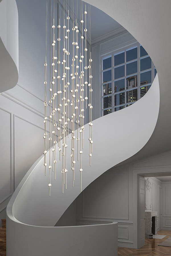 Sonneman Constellation Andromeda Chandelier - Satin Nickel, 24", Square, Clear Faceted Acrylic Lens, 3000K