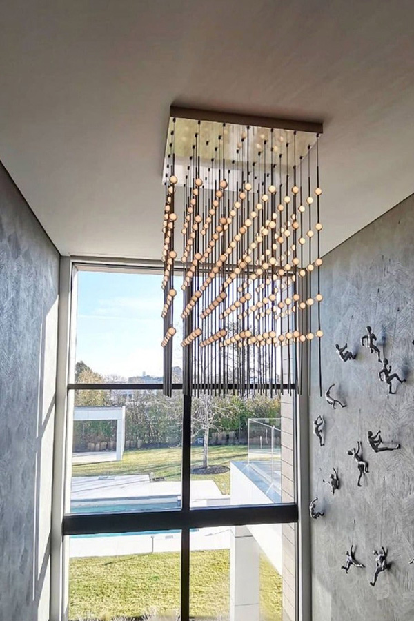 Sonneman Constellation Cosmic Cube Chandelier - Satin Nickel, 30", Clear Faceted Acrylic Lens, 3000K