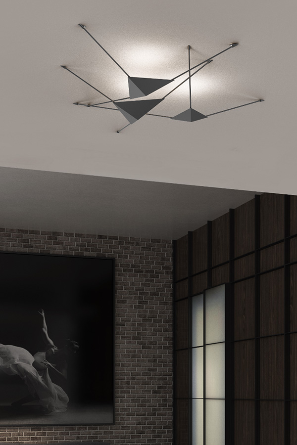 Sonneman Abstract LED Surface Mount - Satin White, Large Reflector
