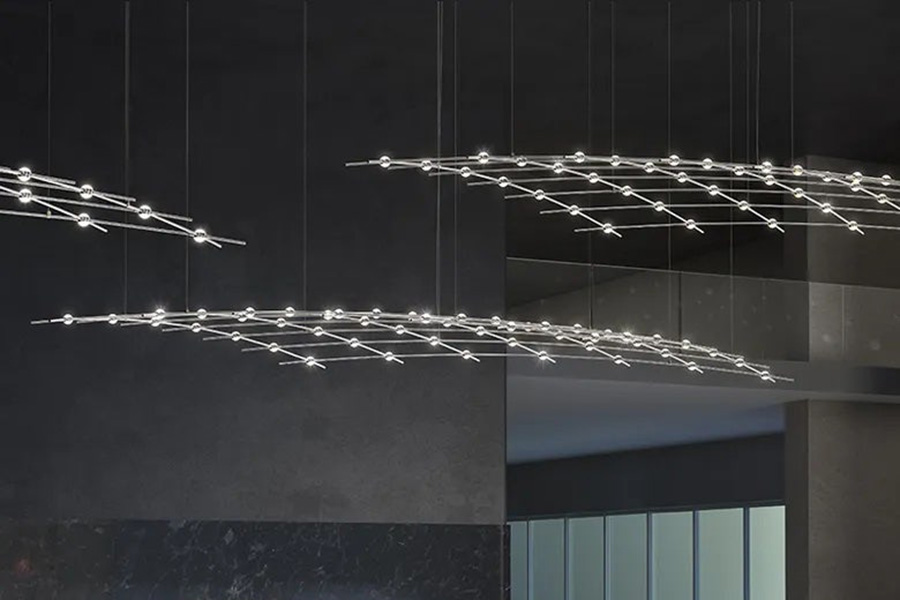 Sonneman Constellation Aquarius Chandelier - Satin Brass, Major, Clear Faceted Acrylic Lens, 3000K