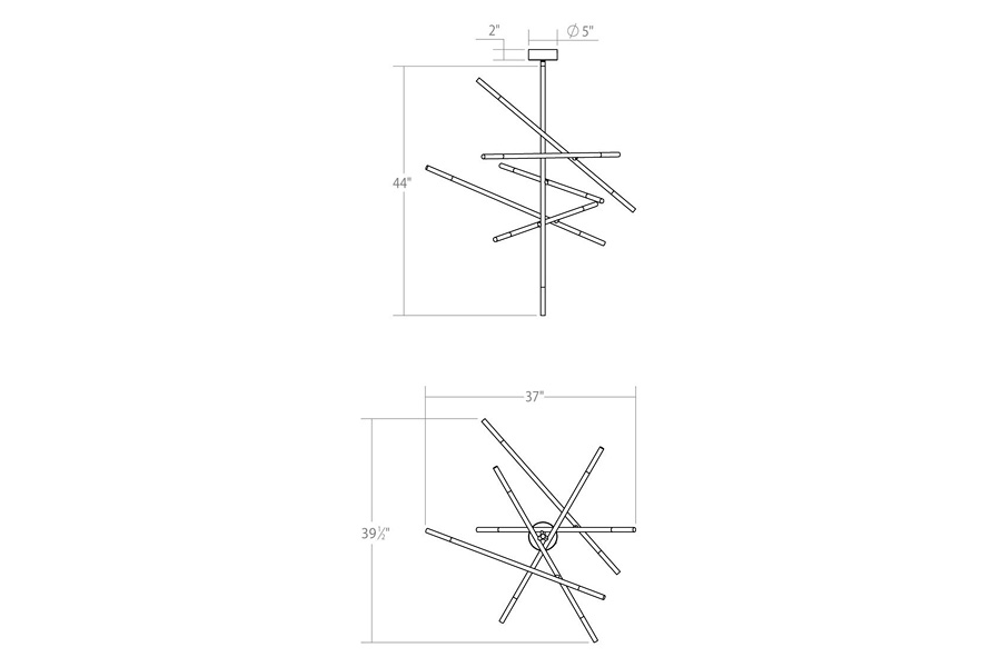 Sonneman Qux LED Chandelier - Satin White