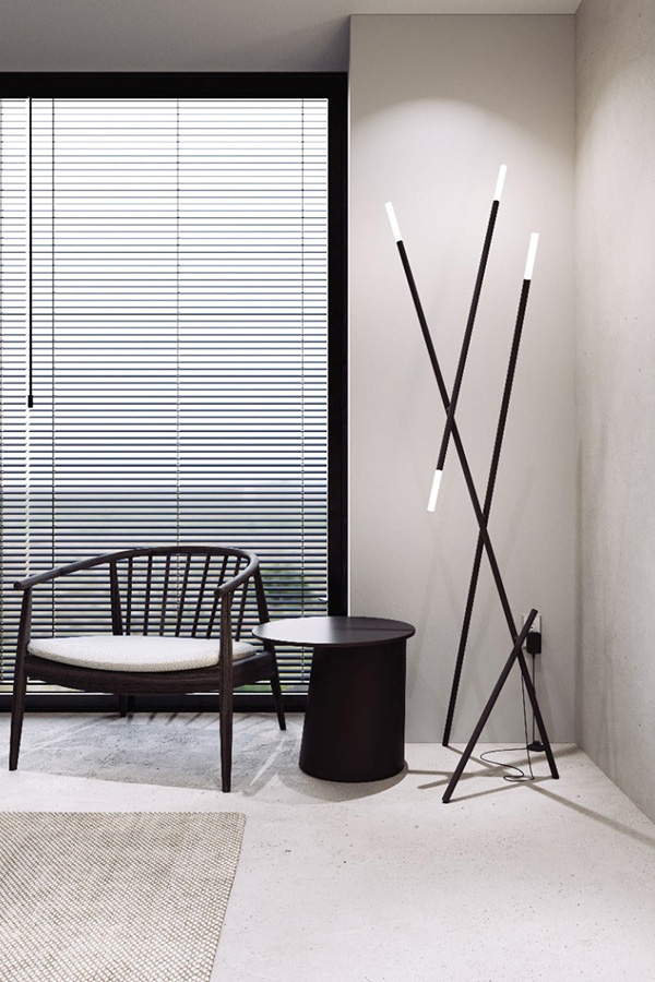 Sonneman Qux LED Floor Lamp - Satin Black