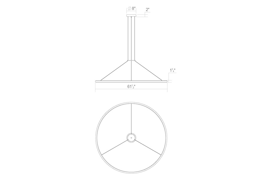 Sonneman Luna Round LED Pendant - Bright Satin Aluminum, 60" Round, 2700K