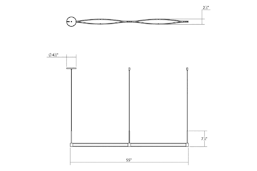 Sonneman Ola LED Pendant - Satin White, Double Linear