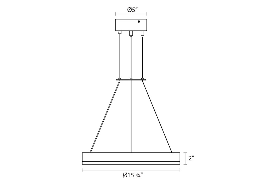 Sonneman Corona Ring LED Pendant - Satin Black, 16", 3000K