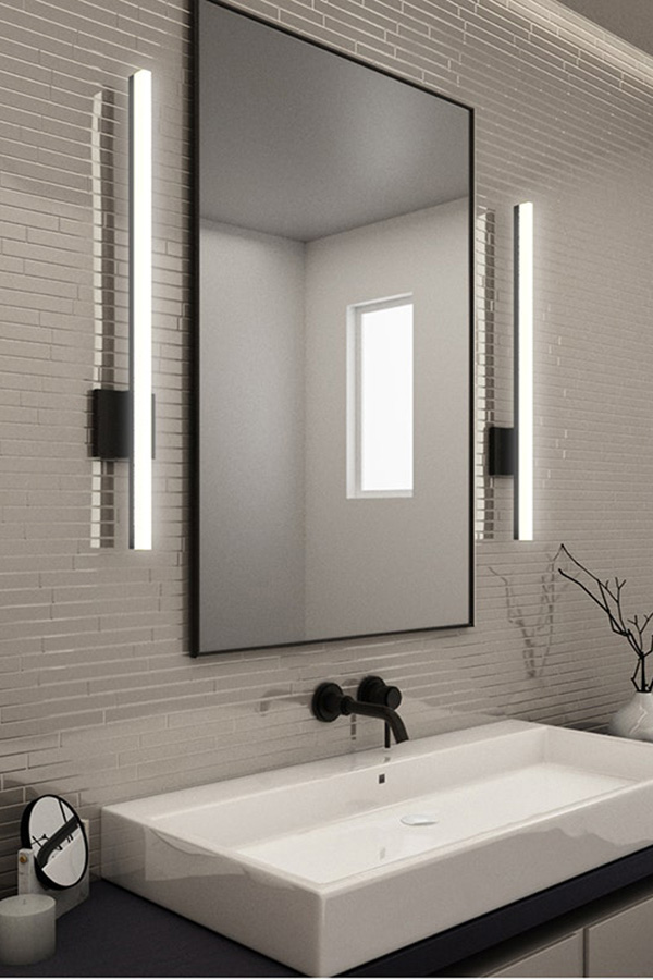 Sonneman Stiletto Dimmable LED Sconce/Bath Bar - Bright Satin Aluminum, 24"