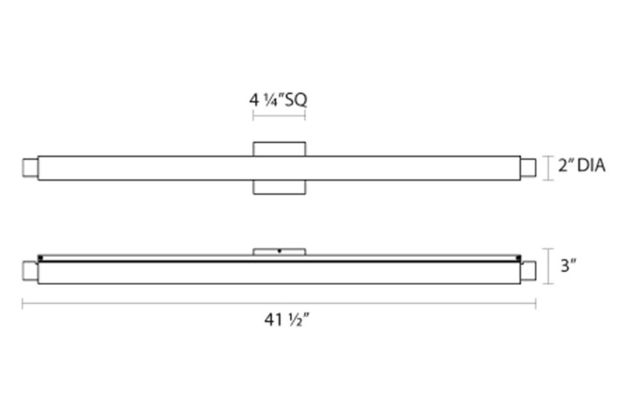Sonneman Tubo Slim LED Bath Bar - Polished Chrome, 40", Drum Trim