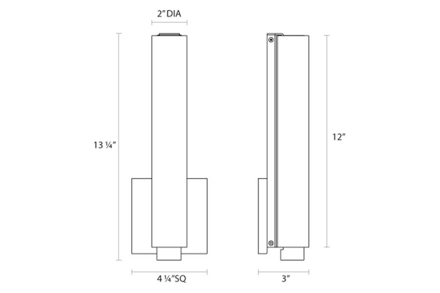Sonneman Tubo Slim LED Sconce - Satin Nickel, 12", Drum Trim