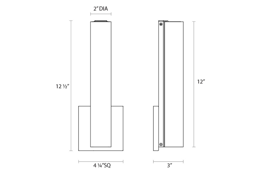 Sonneman Tubo Slim LED Sconce - Satin Nickel, 12", Flat Trim