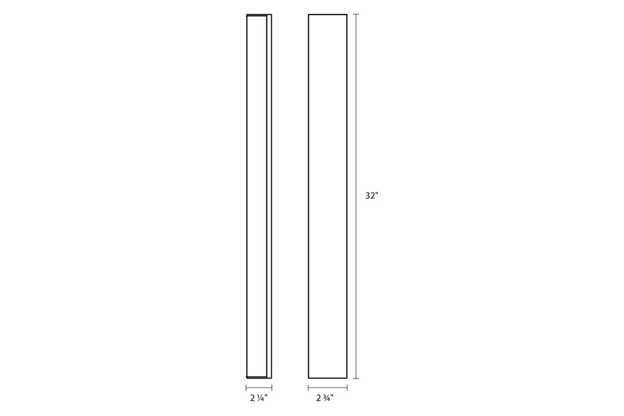 Sonneman Solid Glass Bar LED Bath Bar - Polished Chrome, 32"