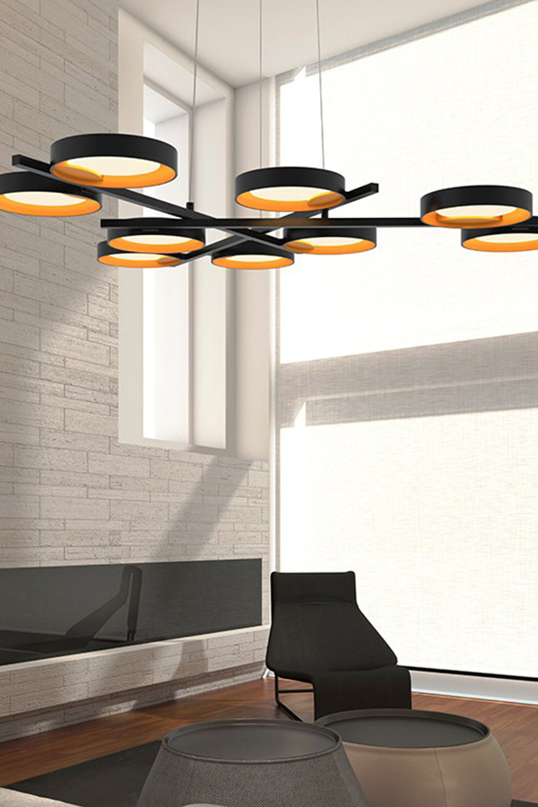 Sonneman Light Guide Ring Chandelier - Satin White with White Interior, 2-Light