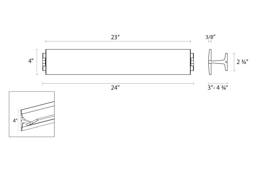 Sonneman Aileron LED Sconce - Bright Satin Aluminum, 24"