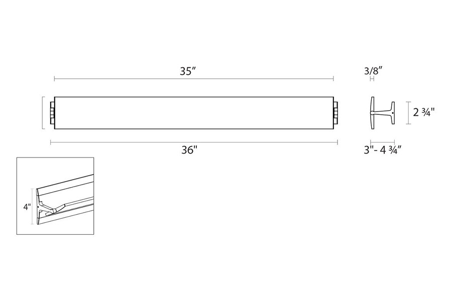 Sonneman Aileron LED Sconce - Bright Satin Aluminum, 36"