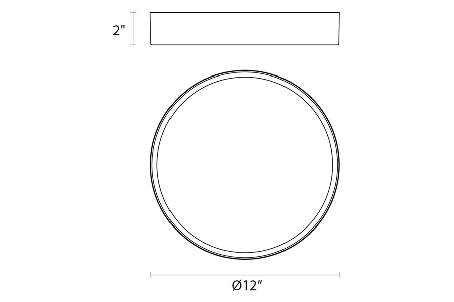Sonneman Pi LED Surface Mount - Black Bronze, 12", 3000K