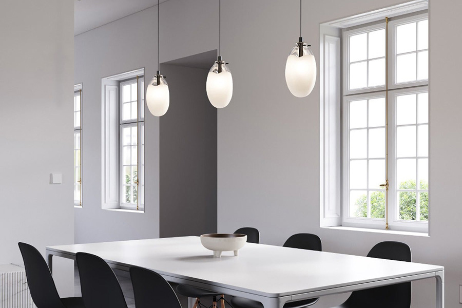 Sonneman Liquid LED Single Pendant - Satin Black, 1-Light Standard, Standard, Poured White Glass