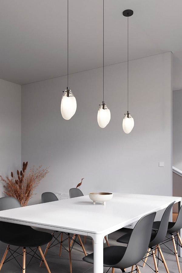 Sonneman Liquid LED Single Pendant - Satin Black, 1-Light Standard, Standard, Poured White Glass