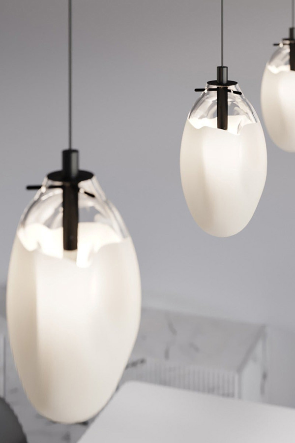 Sonneman Liquid LED Single Pendant - Satin Black, 1-Light Standard, Standard, Poured White Glass