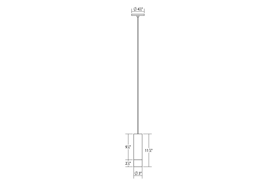 Sonneman ALC LED Pendant - Satin Black, 3" Small with 20" Cord, 25 Narrow Flood Lens, Snoot Trim
