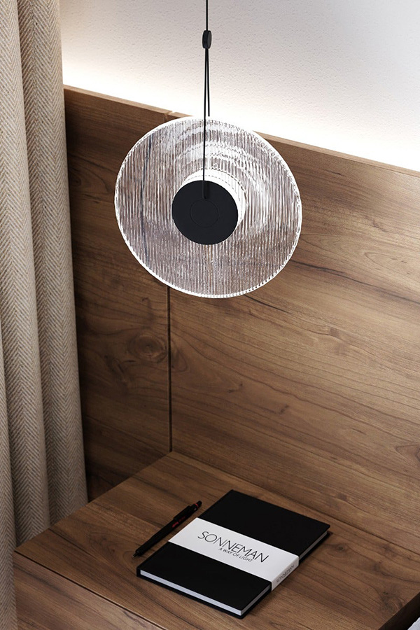 Sonneman Meclisse LED Single Pendant - Satin Black, 1-Light, Clear Glass