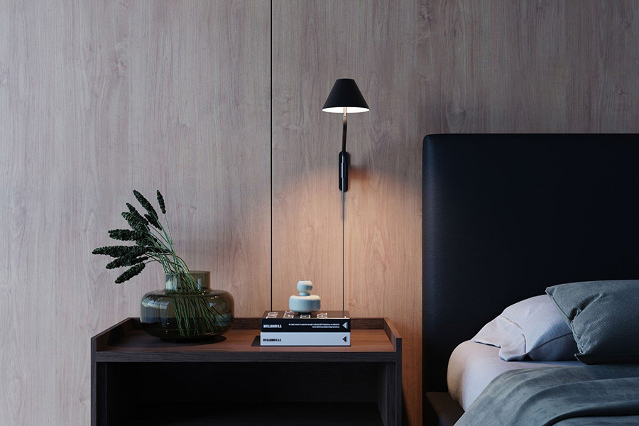 Sonneman Pitch Wall Lamp - Satin Black, Standard