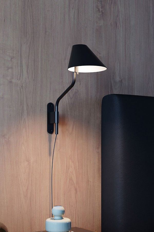 Sonneman Pitch Wall Lamp - Satin Black, Standard
