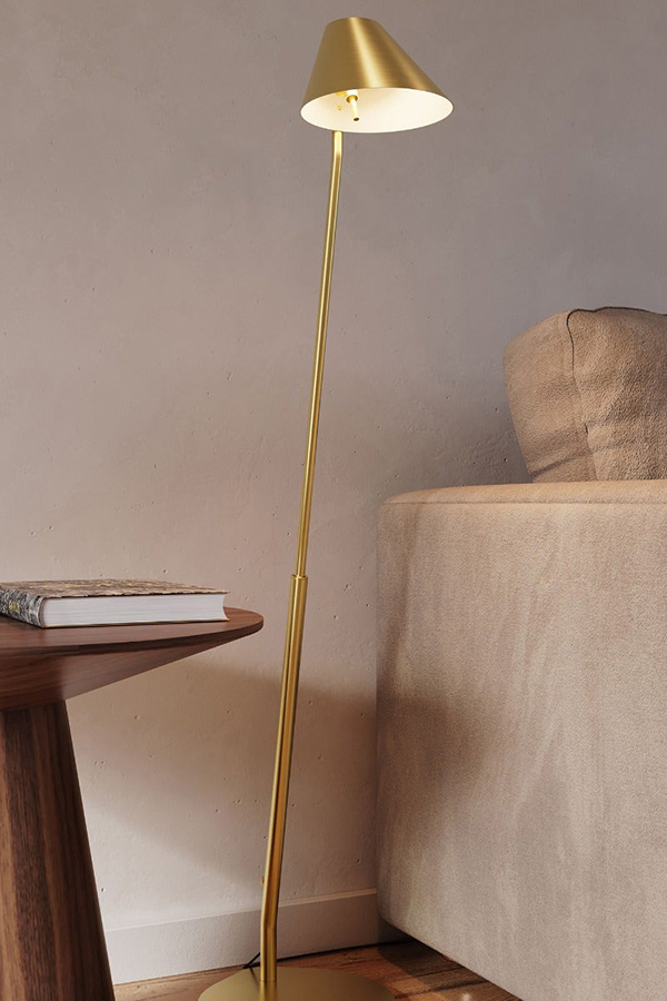 Sonneman Pitch Floor Lamp - Brass Finish