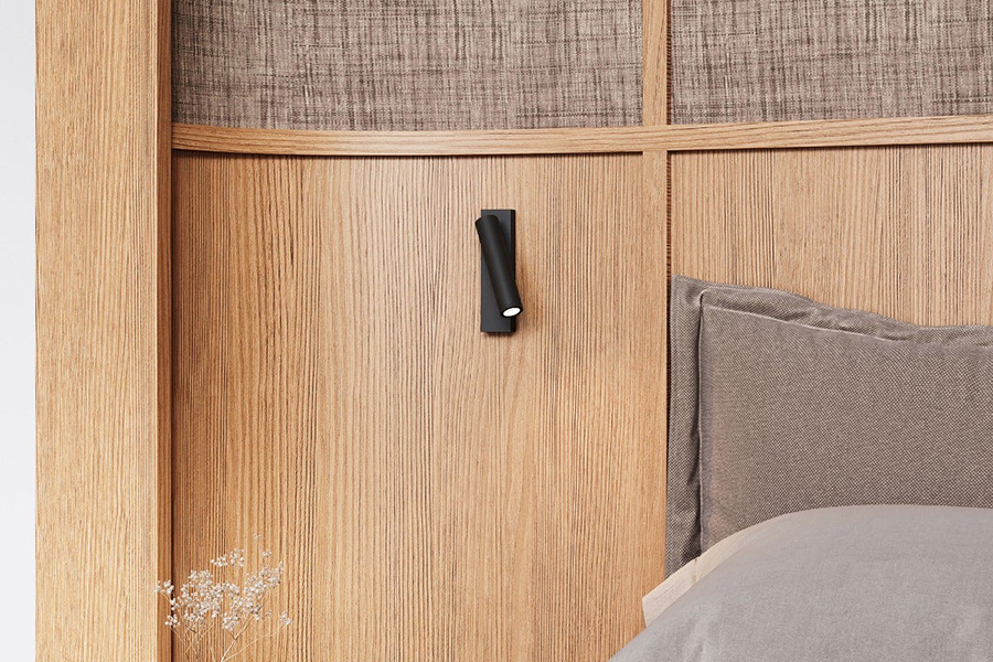 Sonneman Haim Aimable Wall Lamp - Textured Black, Single, With Uplight
