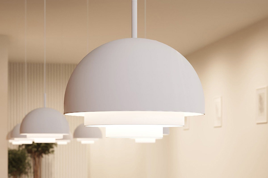 Sonneman Modern Tiers Pendant - Satin White, 16", Dome
