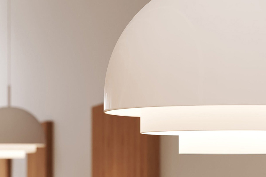 Sonneman Modern Tiers Pendant - Satin White, 16", Dome