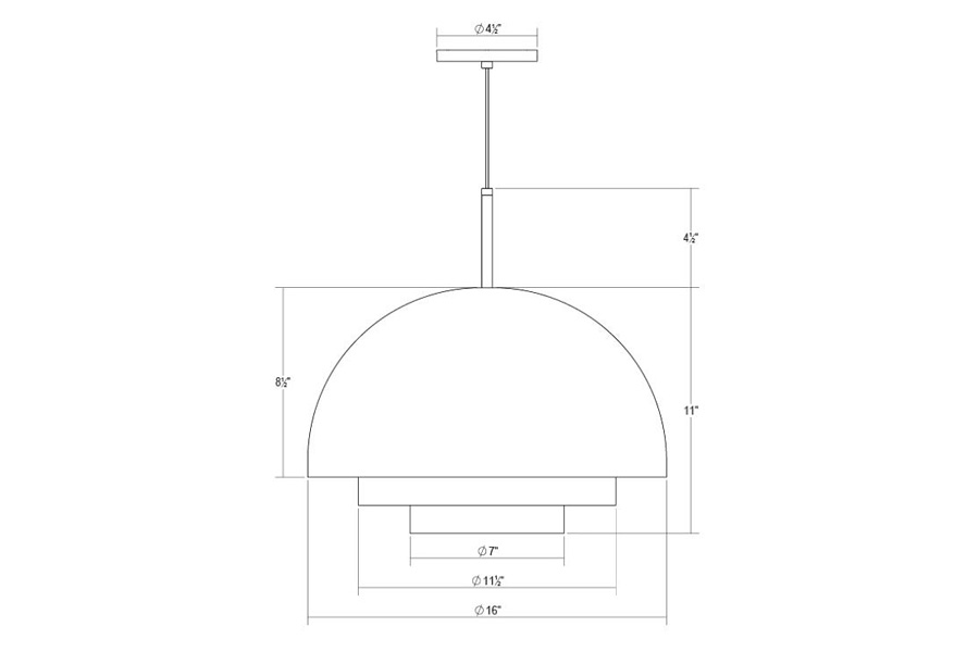 Sonneman Modern Tiers Pendant - Satin White, 16", Dome