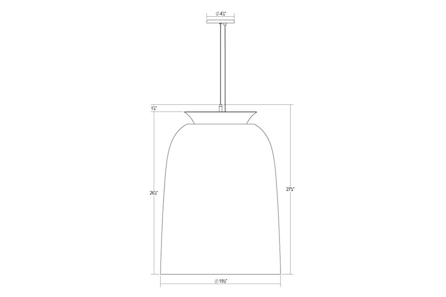 Sonneman Belle Flare Pendant - Satin Black, Tall