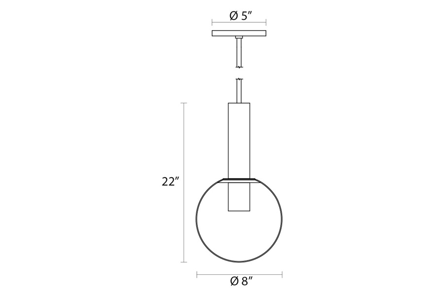 Sonneman Bubbles Single Pendant - Polished Nickel, 8" 1-Light