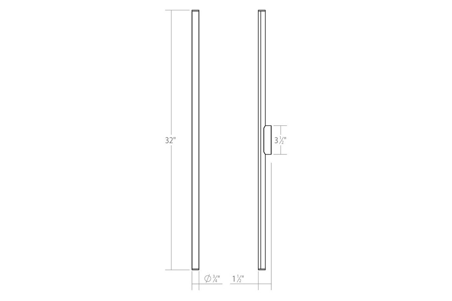 Sonneman Fino LED Bath Bar - Satin Chrome, 32", 3000K