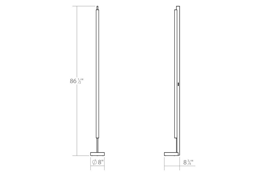 Sonneman Keel LED Floor Lamp - Satin White