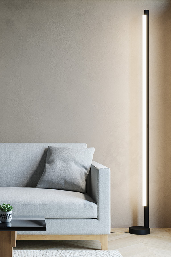 Sonneman Keel LED Floor Lamp - Satin Black