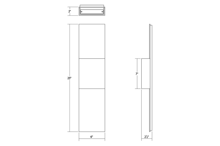 Sonneman Flat Box Up/Down LED Panel Sconce - Textured Bronze