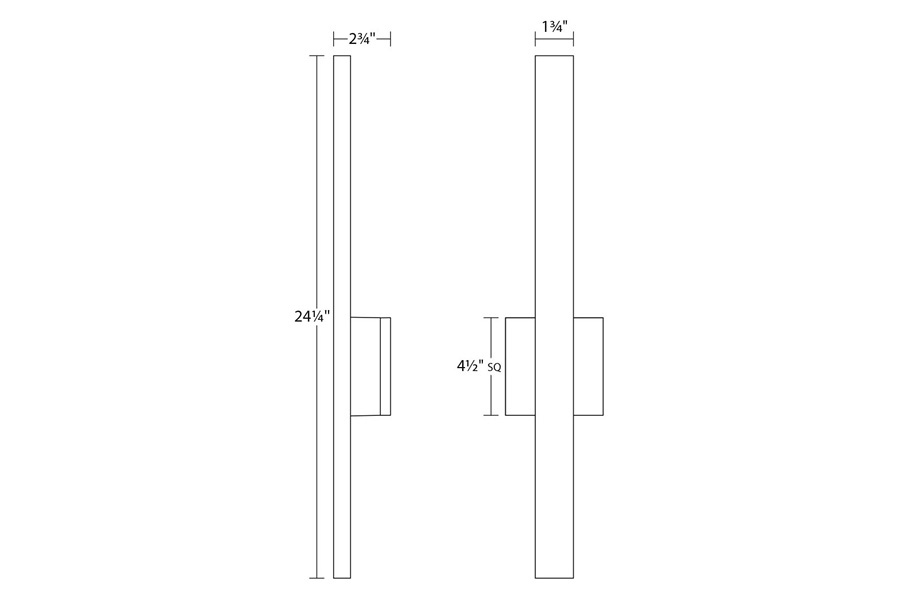 Sonneman Sword LED Sconce - Textured Gray, 24"