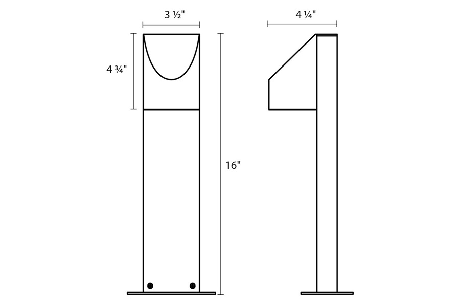 Sonneman Shear LED Bollard - Textured Gray, 16"