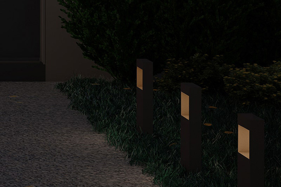 Sonneman Square Curve LED Bollard - Textured Gray, 16"