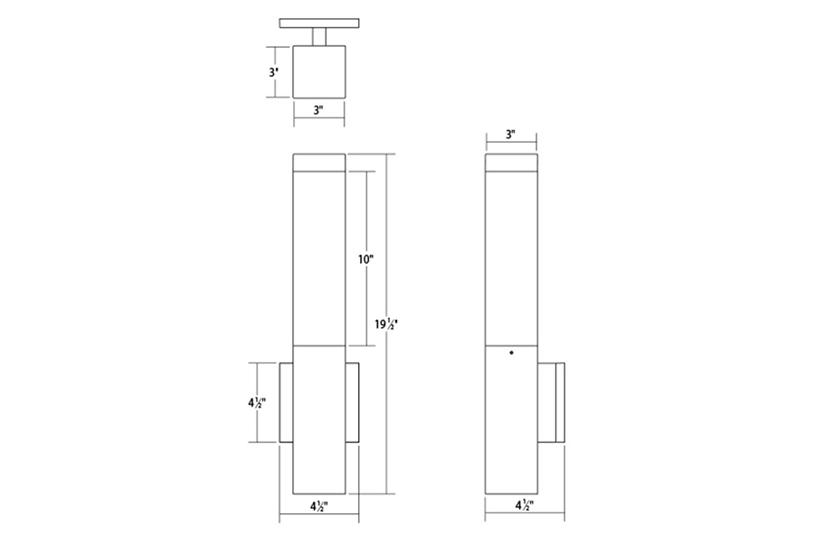 Sonneman Square Column LED Sconce - Textured Bronze