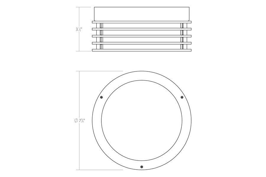 Sonneman Marue LED Surface Mount - Textured Gray, 7", Round