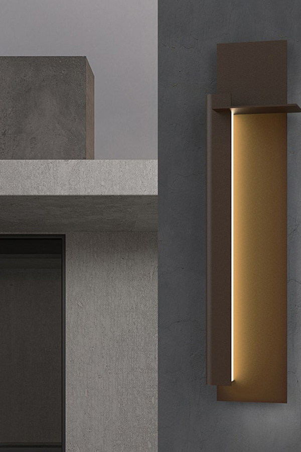 Sonneman Backgate LED Sconce - Textured Bronze, 30", Left